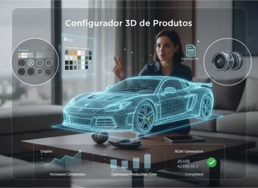 Representação de UI de configurador 3D de carros